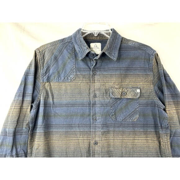 Ascend Flannel Shirt Men's Large Southwest Striped Long Sleeve Hiking Camping - Picture 2 of 9